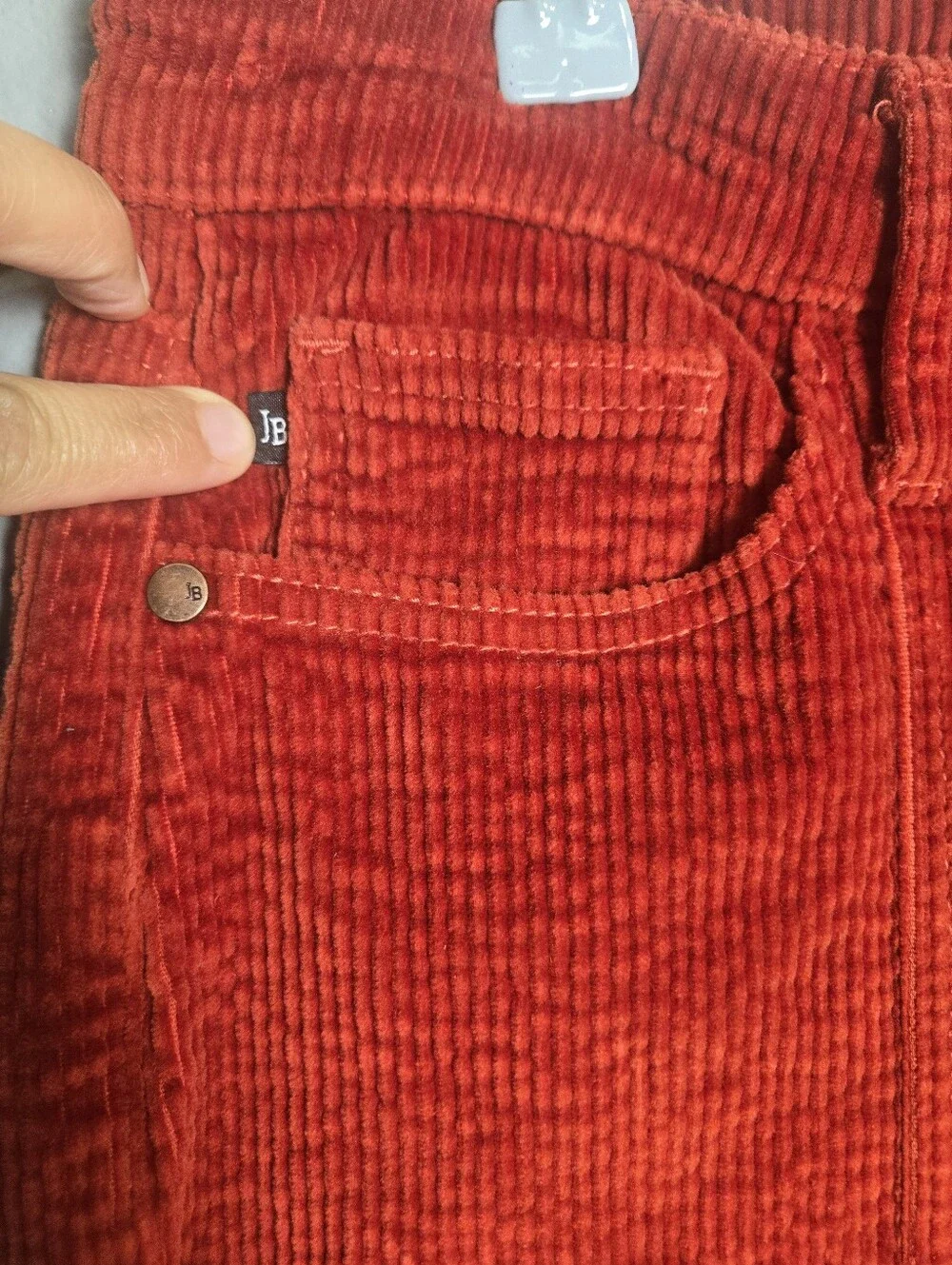 Judy Blue Ankle Straight Corduroy Red Orange Jeans Size 15/32